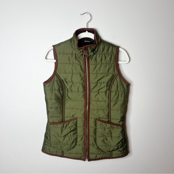 Barbour Olive Green Quilted Vest - Picture 4 of 11